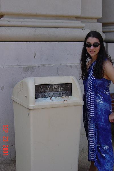 Kayte with Ricky the trash can.JPG